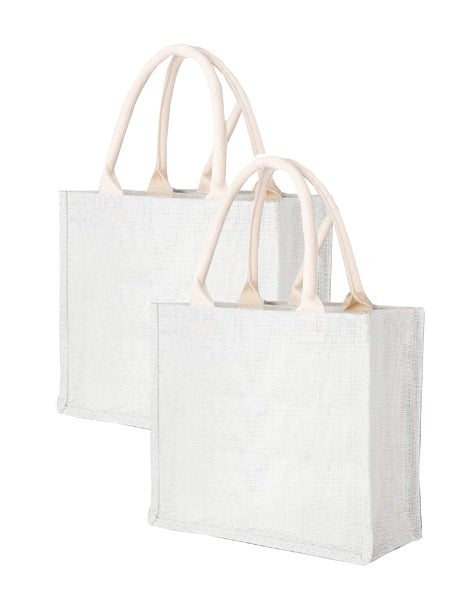 White hot sale jute bag