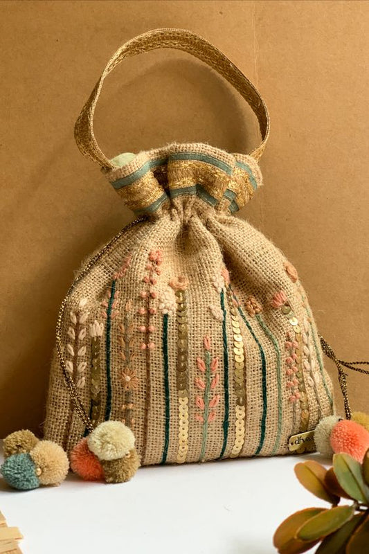 Desinger jute potli bags