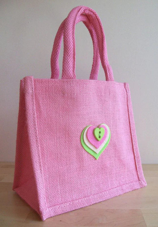 "Madurai's Personalized Elegance: Custom Name Midi Size Jute Lunch Tote Bag"