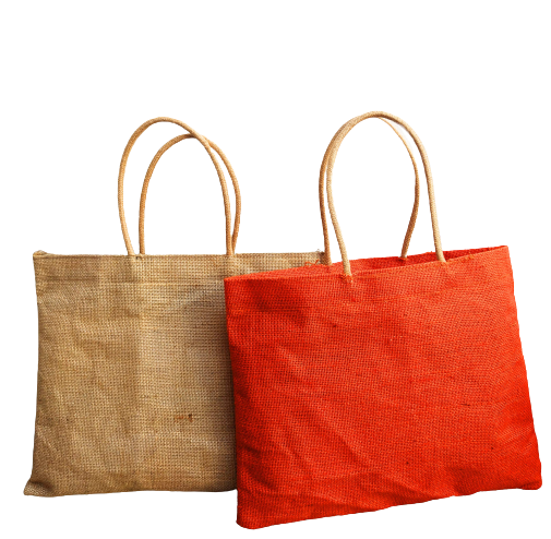 DESHKARI Handmakers Natural Jute Hand carry Women's Purse Pack of 2 Beige Orange