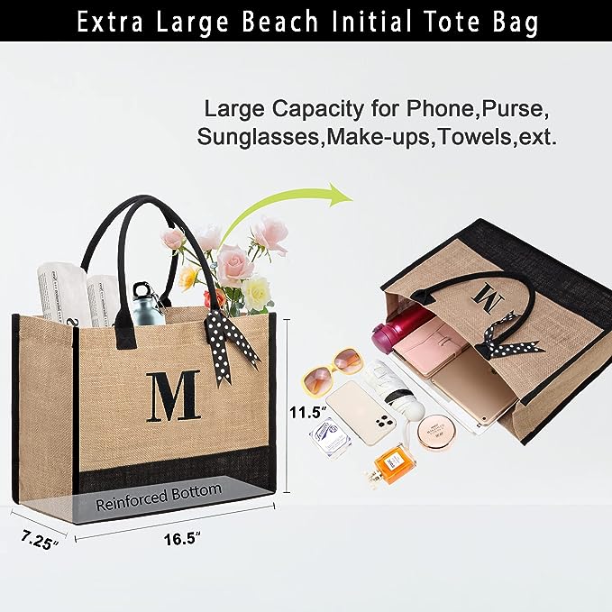 Jute Shopping Bag with Purse and Leather Handles | IGRO