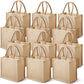 Handmakers Natural Jute Bags Wholesale for Wedding Welcome Bags 12x12x5 inch Pack of 20