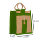 Natural Jute Cloth Handbag With Green and Beige ( Set of 2)