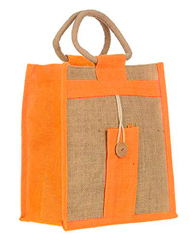 Natural Jute Cloth Handbag With Combo Color ( Set of 3)