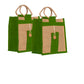 Natural Jute Cloth Handbag With Green and Beige ( Set of 2)