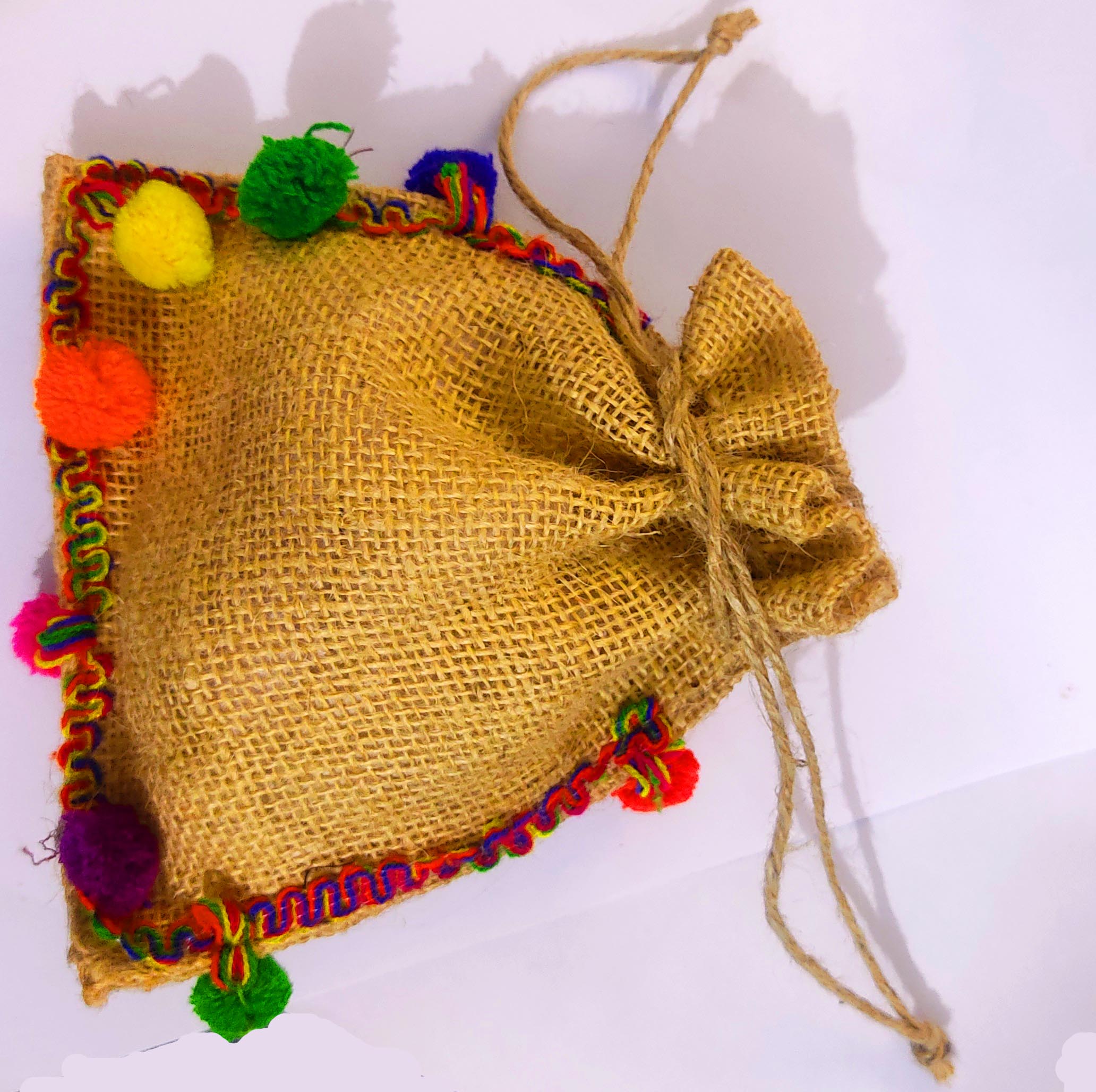 Small Jute Potli Bags for return gifts  Orange  minimal affairs