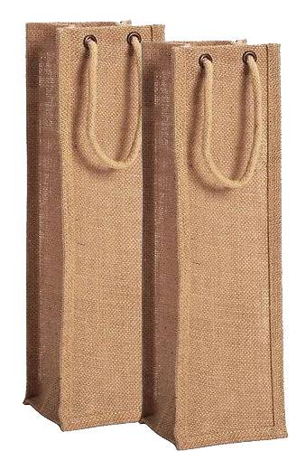 Handmaers Natural Jute  Water Bottle bag With Beige for 2 LTR (Set of 2)